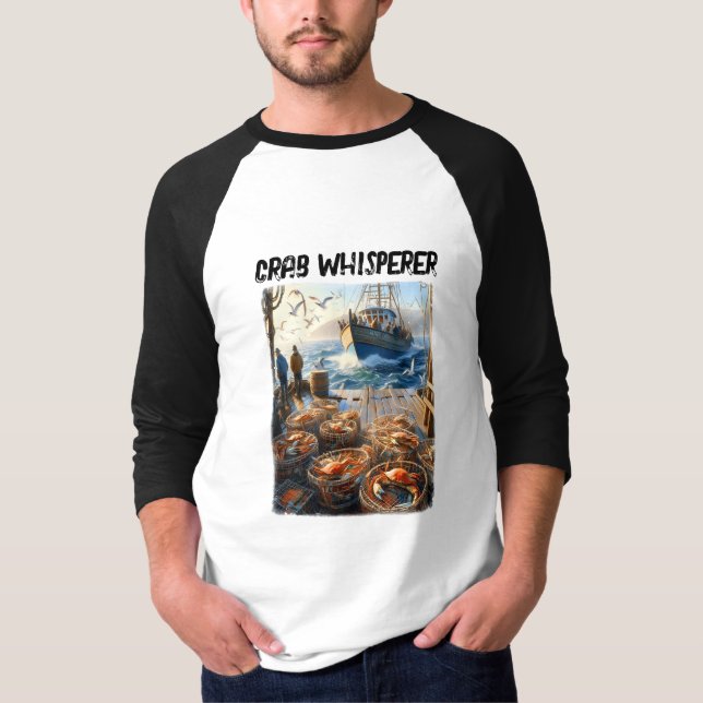 Twilight Harvest Fishermen Collecting Crabs T-Shirt (Front)