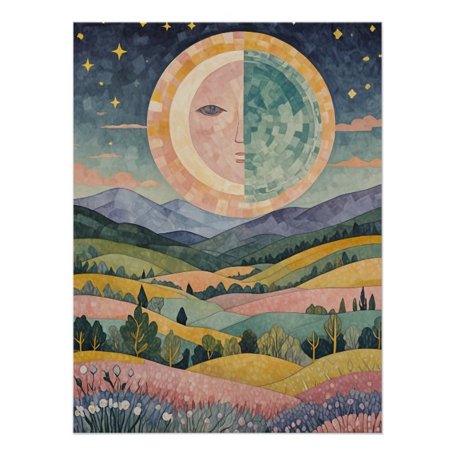 Twilight Hillside Poster (Front)