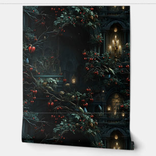 Twilight Holiday Enchantment Botanical Wallpaper