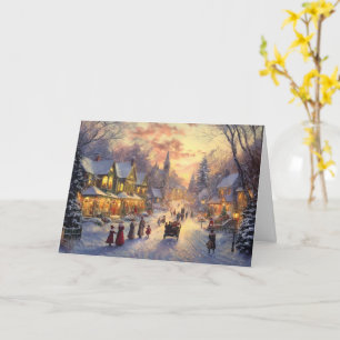 Twilight in the Christmas Village Card