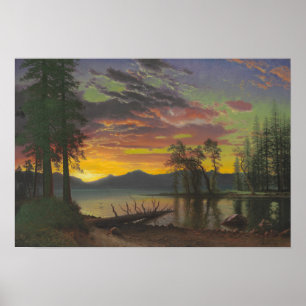 Twilight, Lake Tahoe, c.1870s (oil on canvas) Poster