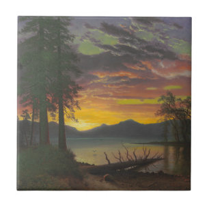 Twilight, Lake Tahoe, c.1870s (oil on canvas) Tile