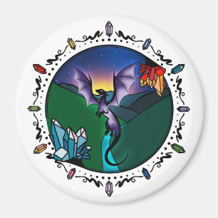 Twilight Magical Crystal Elegant Amethyst Dragon Magnet