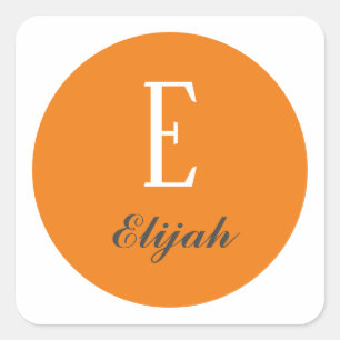 Twilight monogram customised name and initial square sticker