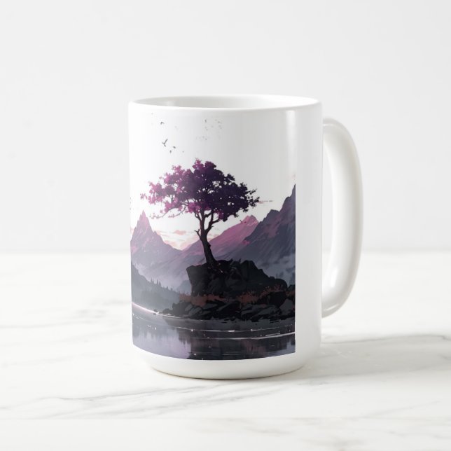 Twilight Mountain Lake Coffee Mug (Front Right)