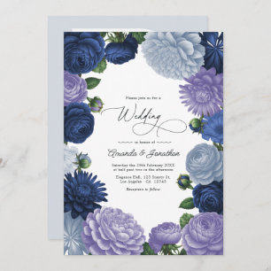 Twilight Navy, Mist Lavender & Silver Periwinkle Invitation