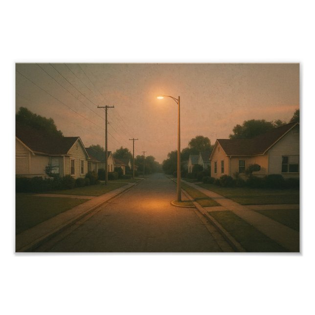 Twilight Neighbourhood with Streetlight – Dreamcor Photo Print (Front)