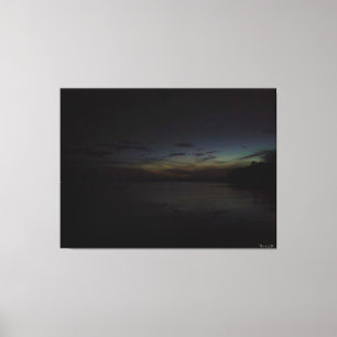 Twilight Over a Calm Lake Canvas Print