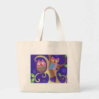 Twilight Owls Large Tote Bag