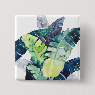 Twilight Palms - Palm Leaves 15 Cm Square Badge