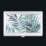 Twilight Palms - Tropical Leaves Business Card Holder<br><div class="desc">"Twilight Palms I" by Grace Popp. Features tropical greenery in a watercolor style.</div>
