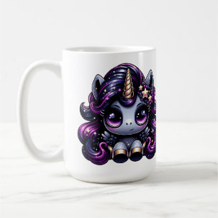 Twilight pony black unicorn glitter coffee mug