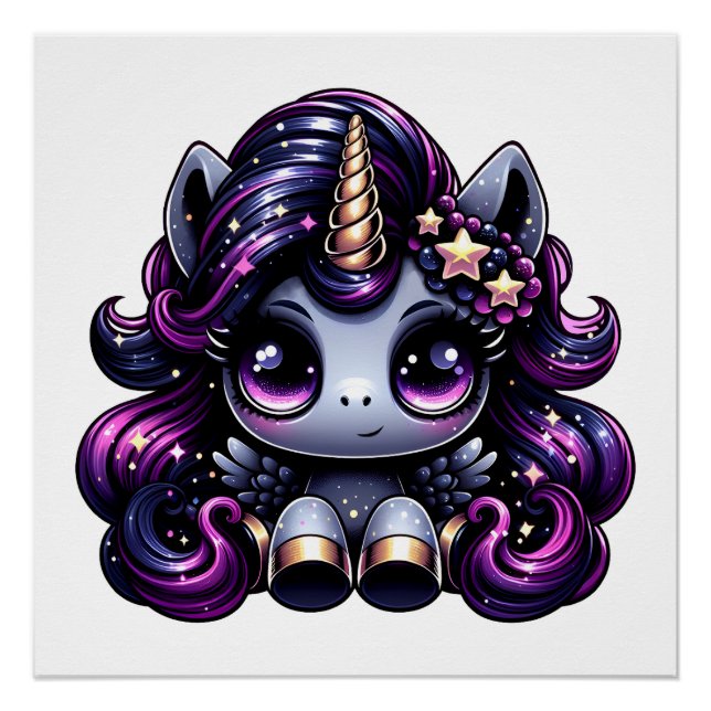 Twilight pony black unicorn glitter poster (Front)