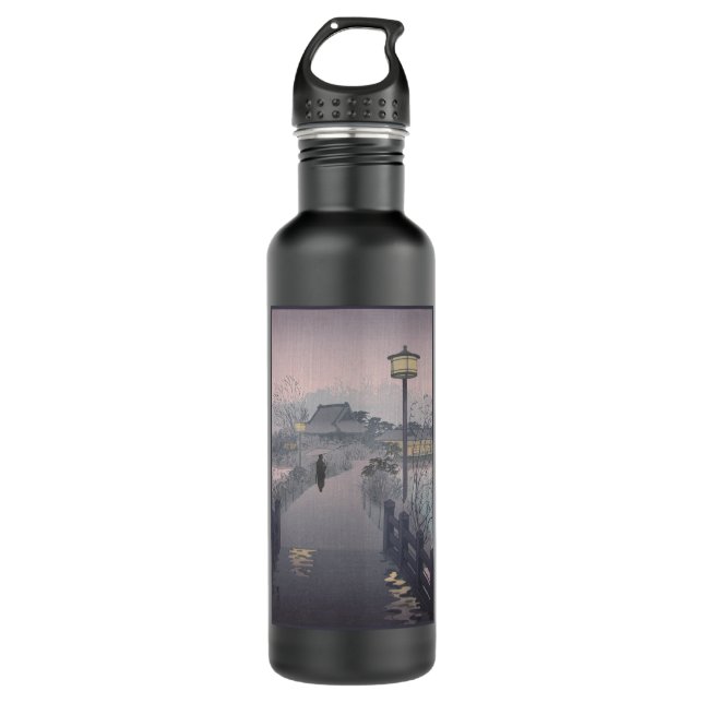 Twilight Rain on Path to Shinobazu in Japan 710 Ml Water Bottle (Front)