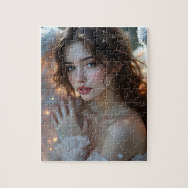 Twilight Seraph – Glowing Angel of Evening Light Jigsaw Puzzle (Vertical)