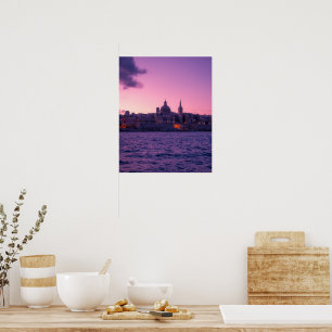 Twilight Serenity Over Valletta – A Timeless Medit Poster