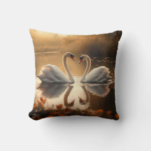 Twilight Serenity - Swans in Love Cushion