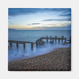 Twilight Sky Over Shoreline and Breakwaters Magnet