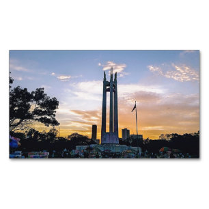 Twilight Sky Quezon Memorial Circle Park in QC Magnetic Business Card