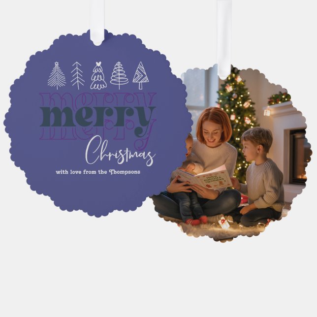 Twilight Sparkle Scribble Merry Christmas Keepsake Tree Decoration Card (Front/Back)