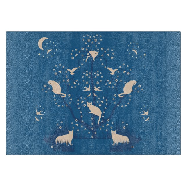 Twilight Tomcats Glass Cutting Board (Front)