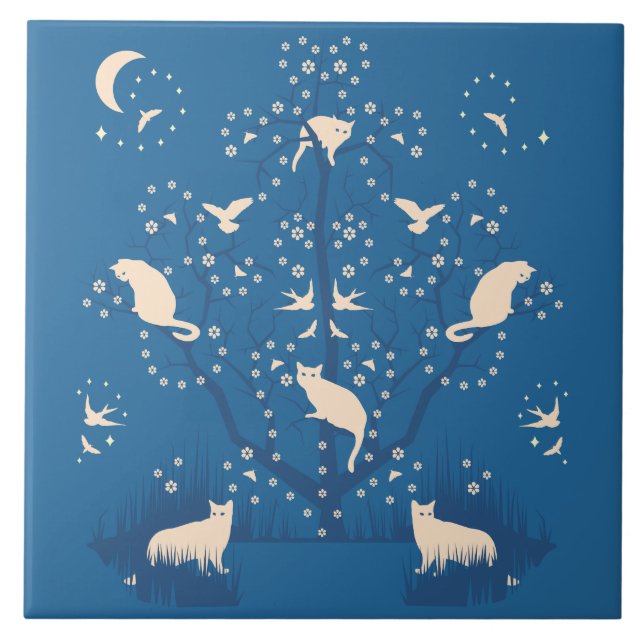 Twilight Tomcats Large Ceramic Tile (Front)