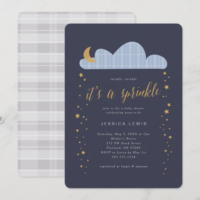 Twilight Twinkle Baby Shower Invitation (Front/Back)