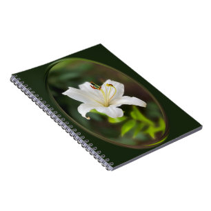 Twilight white lily notebook