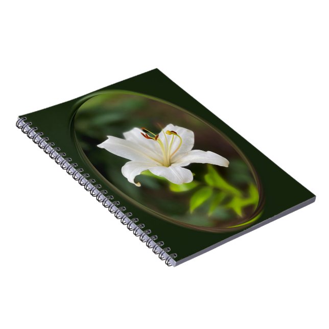 Twilight white lily notebook (Right Side)