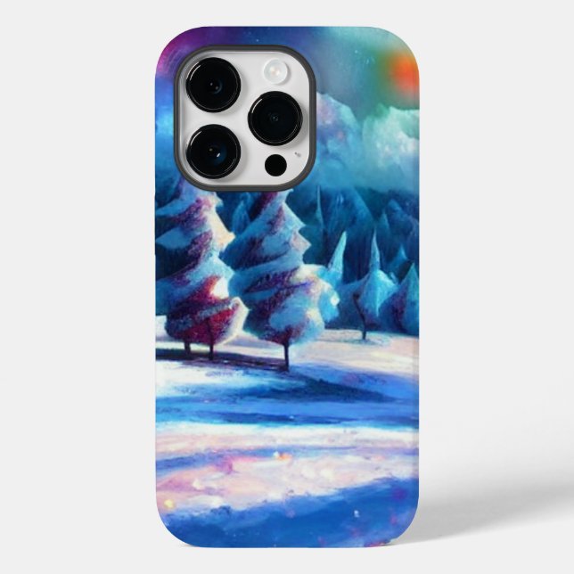 Twilight Winter Wonderland with Glowing Sky Case-Mate iPhone Case (Back)
