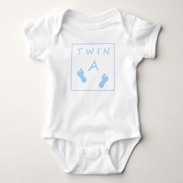 Twin A baby twin boy Bodysuit (Front)