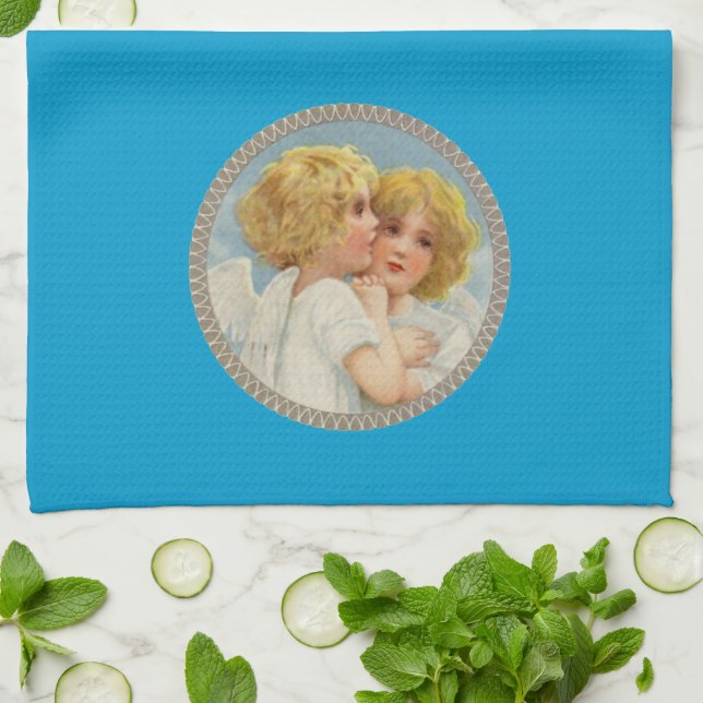Twin Angels Kitchen Towel (Folded)