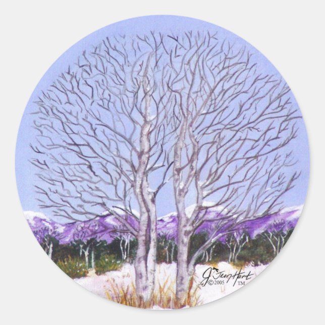 Twin Aspens Classic Round Sticker (Front)