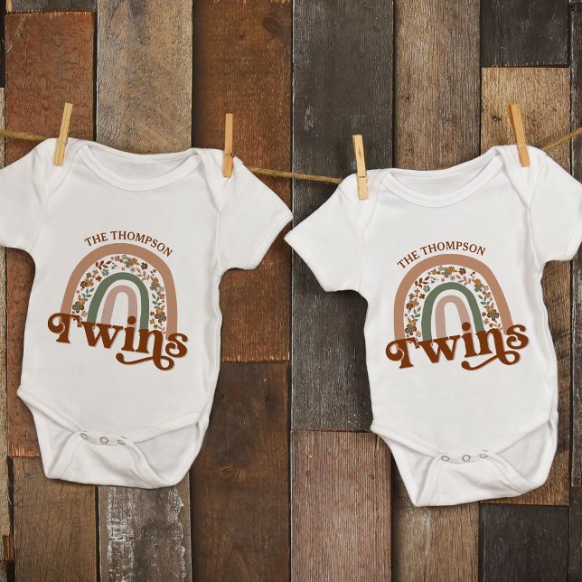 Twin Babies Coming Soon Custom Pregnancy Reveal Baby Bodysuit (Creator Uploaded)