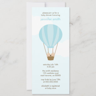 Twin Babies in a Balloon Baby Shower Invitation