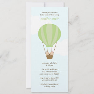 Twin Babies in a Balloon Invitation