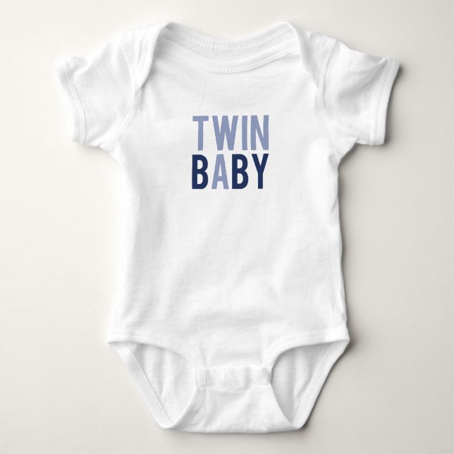 Twin Baby A Blue Bodysuit (Front)
