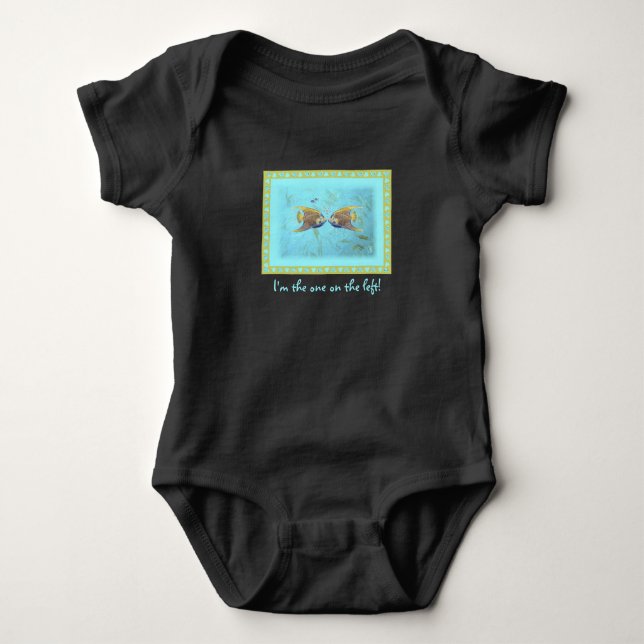 Twin Baby Angelfish Baby Bodysuit (Front)