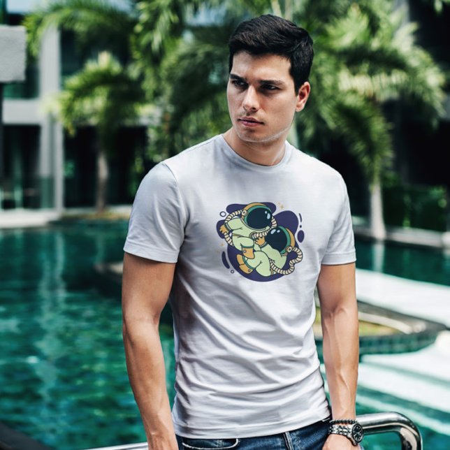 Twin Baby Astronauts Space   T-Shirt (Creator Uploaded)