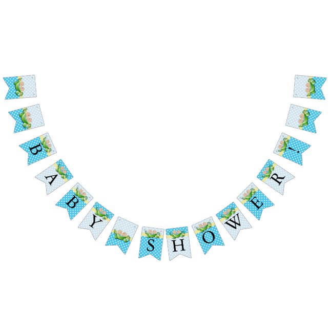 Twin Baby Boy Shower - Two Peas In A Pod Bunting (All)
