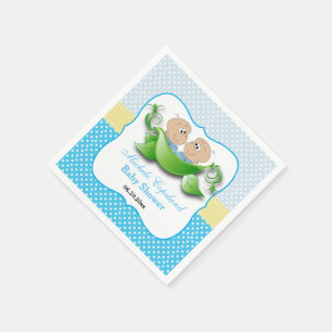 Twin Baby Boy Shower - Two Peas In A Pod Napkin