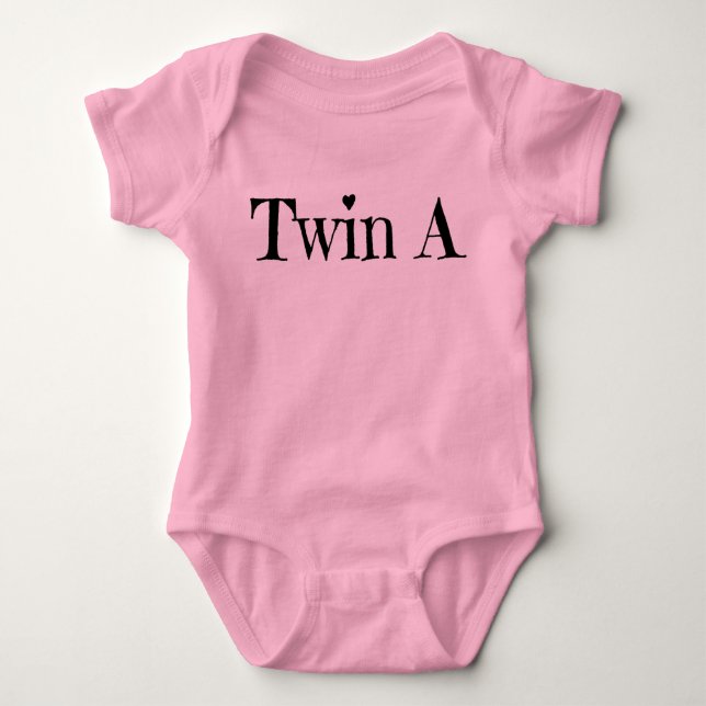 Twin Baby Clothes - Twin A Outfit Bodysuit (Front)