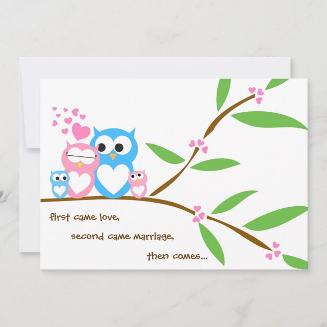 Twin Baby Girl and Boy Owl Baby Shower Invitation (Front)