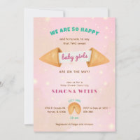 Twin Baby Girls Cute Shower Sprinkle Colourful Chi