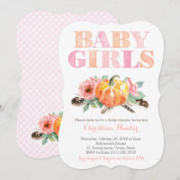 Twin Baby Girls Pumpkin Free Spirit Baby Shower
