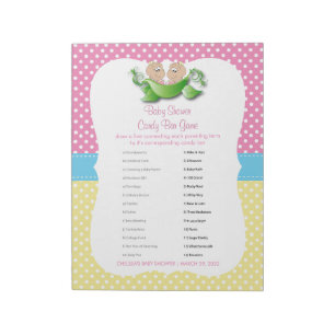 Twin Baby Girls - Two Peas In A Pod Candy Game Notepad