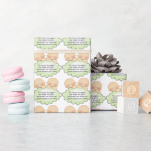Twin baby poem fun wrapping paper