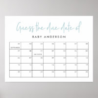 Twin baby shower blue modern typography poster