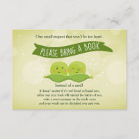 Twin Baby shower Bring a book Two Peas in a pod