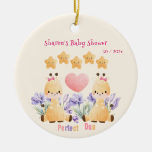 Twin Baby Shower   Cute Giraffe Baby Shower Ceramic Tree Decoration